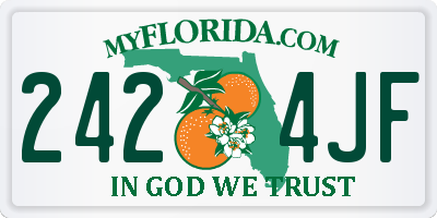 FL license plate 2424JF