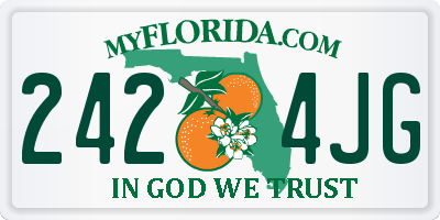 FL license plate 2424JG