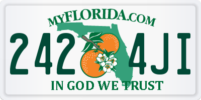 FL license plate 2424JI