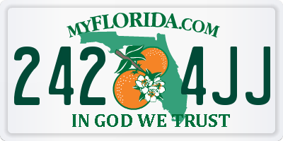 FL license plate 2424JJ