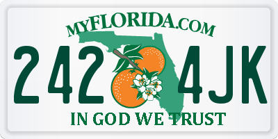 FL license plate 2424JK