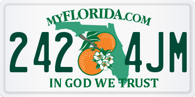 FL license plate 2424JM