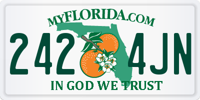 FL license plate 2424JN