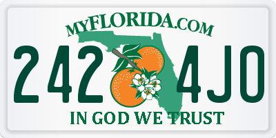FL license plate 2424JO