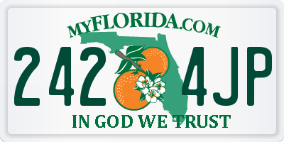 FL license plate 2424JP