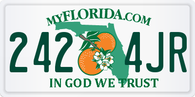FL license plate 2424JR