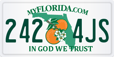 FL license plate 2424JS