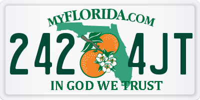 FL license plate 2424JT