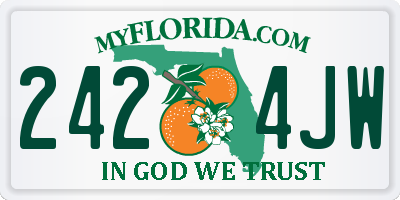 FL license plate 2424JW