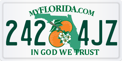 FL license plate 2424JZ