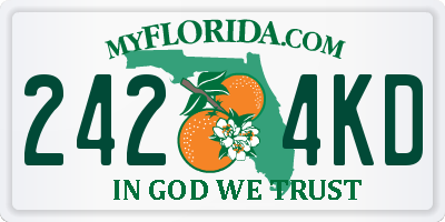 FL license plate 2424KD