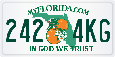 FL license plate 2424KG