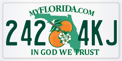 FL license plate 2424KJ