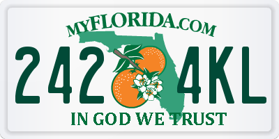 FL license plate 2424KL