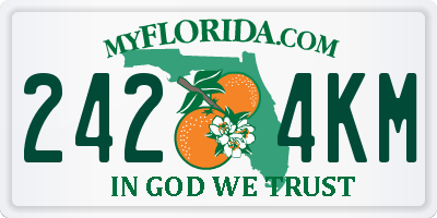 FL license plate 2424KM