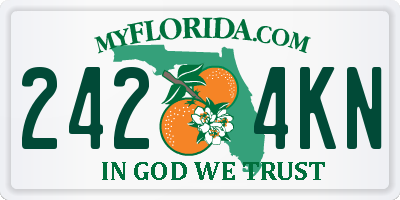 FL license plate 2424KN