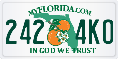 FL license plate 2424KO