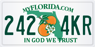 FL license plate 2424KR