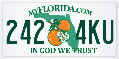FL license plate 2424KU