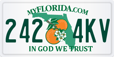 FL license plate 2424KV