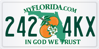FL license plate 2424KX