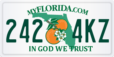 FL license plate 2424KZ