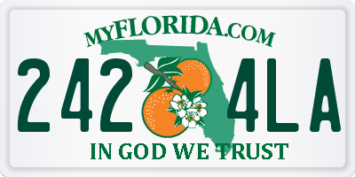FL license plate 2424LA