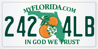 FL license plate 2424LB