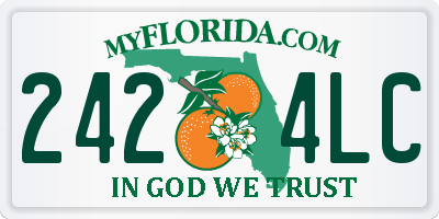 FL license plate 2424LC