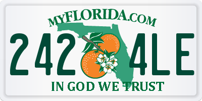FL license plate 2424LE