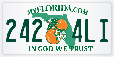 FL license plate 2424LI