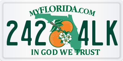 FL license plate 2424LK
