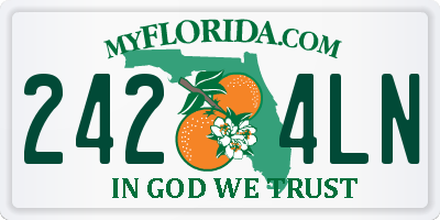 FL license plate 2424LN