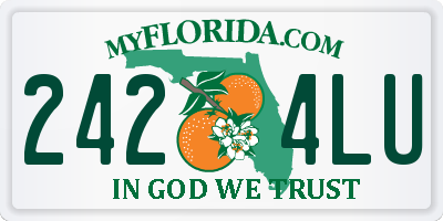 FL license plate 2424LU