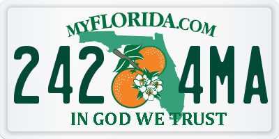 FL license plate 2424MA
