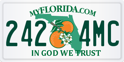 FL license plate 2424MC