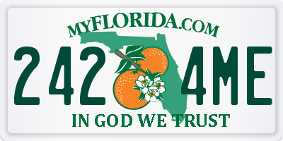 FL license plate 2424ME
