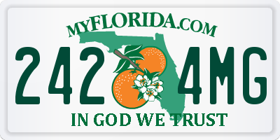 FL license plate 2424MG