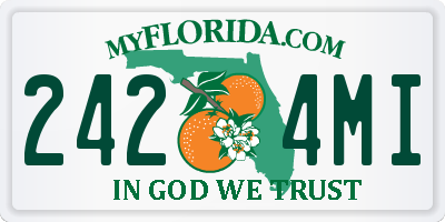 FL license plate 2424MI