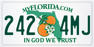 FL license plate 2424MJ