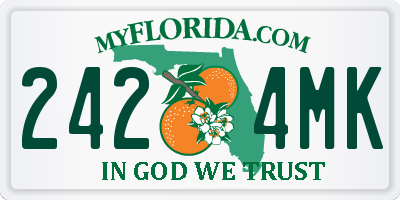 FL license plate 2424MK