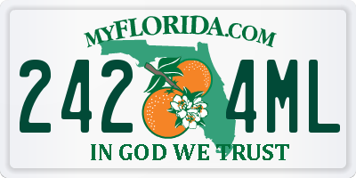 FL license plate 2424ML