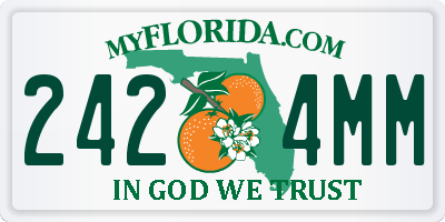 FL license plate 2424MM