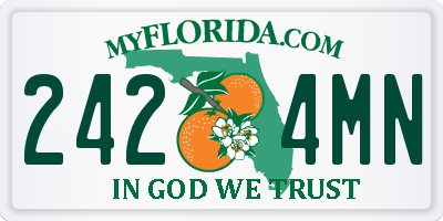 FL license plate 2424MN