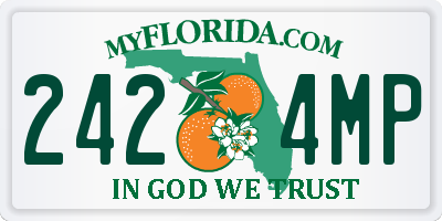 FL license plate 2424MP
