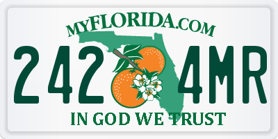 FL license plate 2424MR