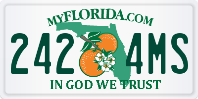 FL license plate 2424MS