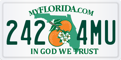 FL license plate 2424MU