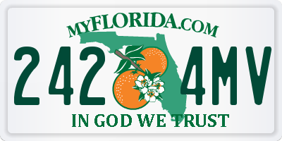 FL license plate 2424MV