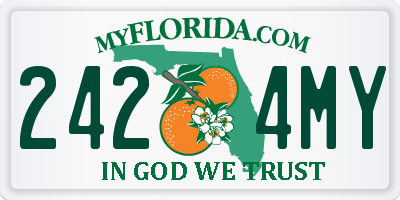FL license plate 2424MY